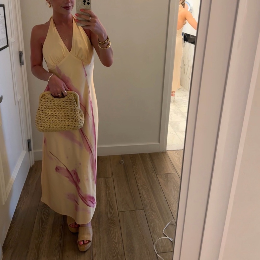 Yellow and Pink Halter Dress